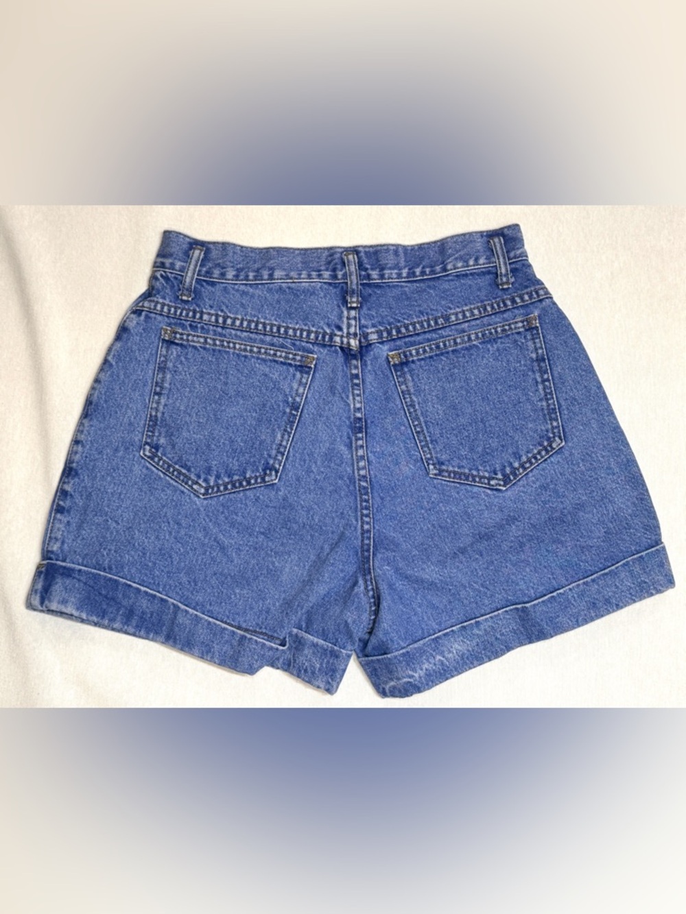 Vintage Anchor Blue Denim Shorts Womens Size 11 High Rise Cuffed Butter Mom Y2K - Picture 3 of 8